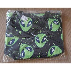 New Green Alien Faces Aliens Jute Bag Large Tote Shoulder ET Shopping Carryall